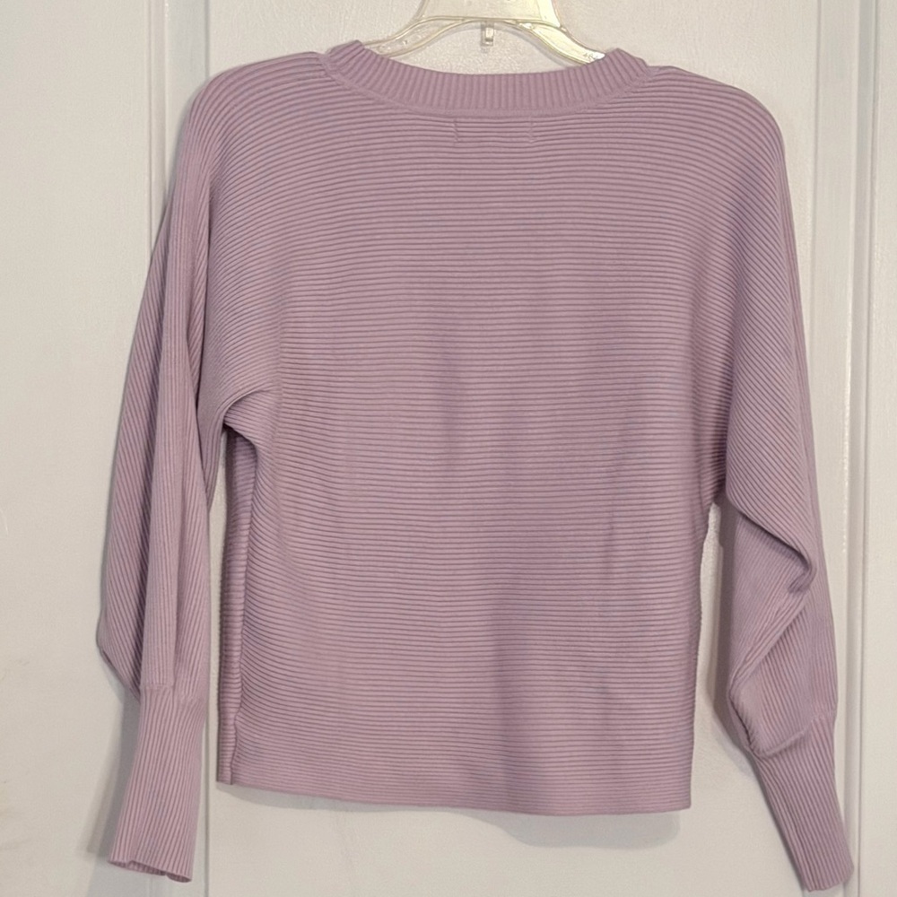 Pink Rose sz Medium Lavender Ribbed Women's Sweater - Picture 5 of 5